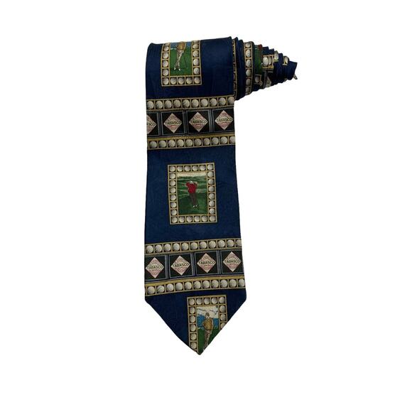 Tabasco Logo Golf Balls Golfing Vintage Novelty Necktie 100% Silk - Picture 1 of 7
